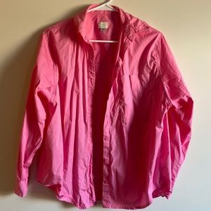 Oversized pink button down